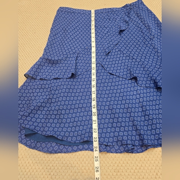 MICHAEL KORS WOMEN'S Blue  SWIRL LAYERED RUFFLE TIERED SKIRT  SIZE 12 - Picture 5 of 13